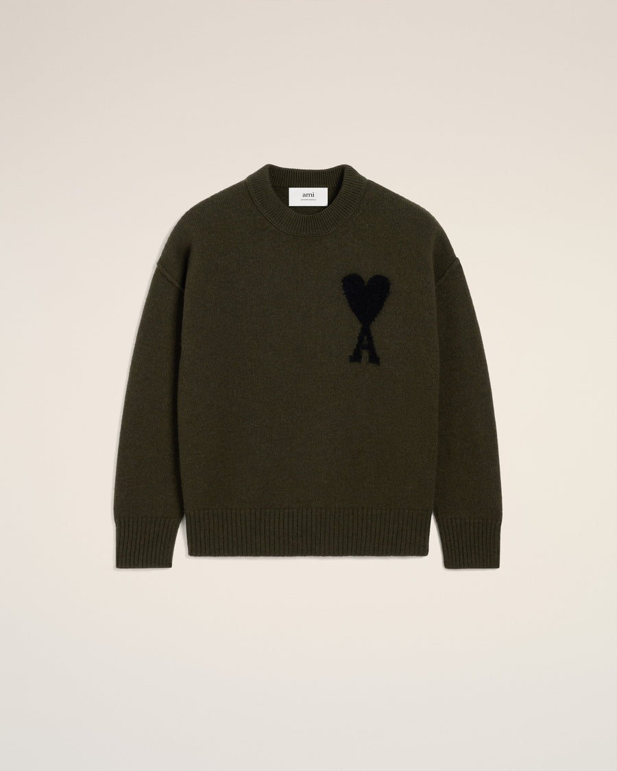 Khaki Wool Ami De Coeur Sweater