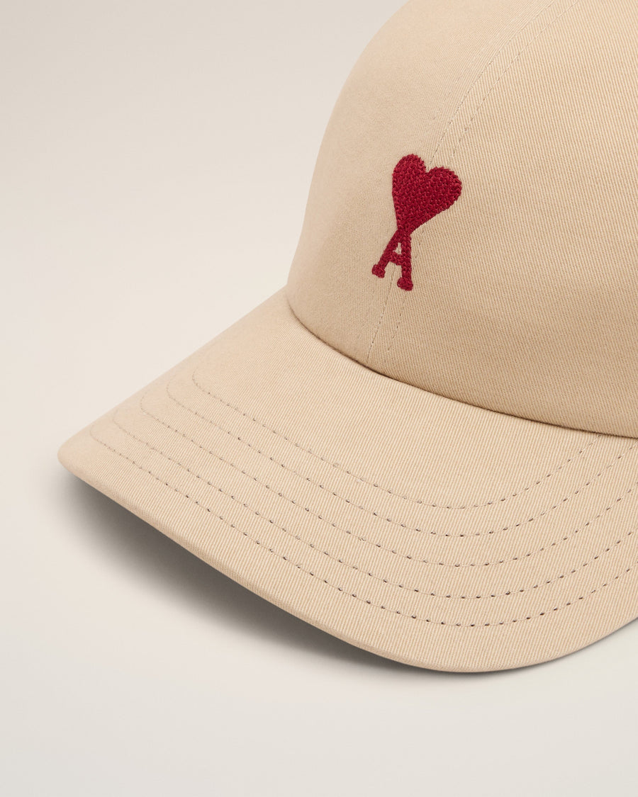 Beige Cotton Ami de Coeur Embroidery Cap