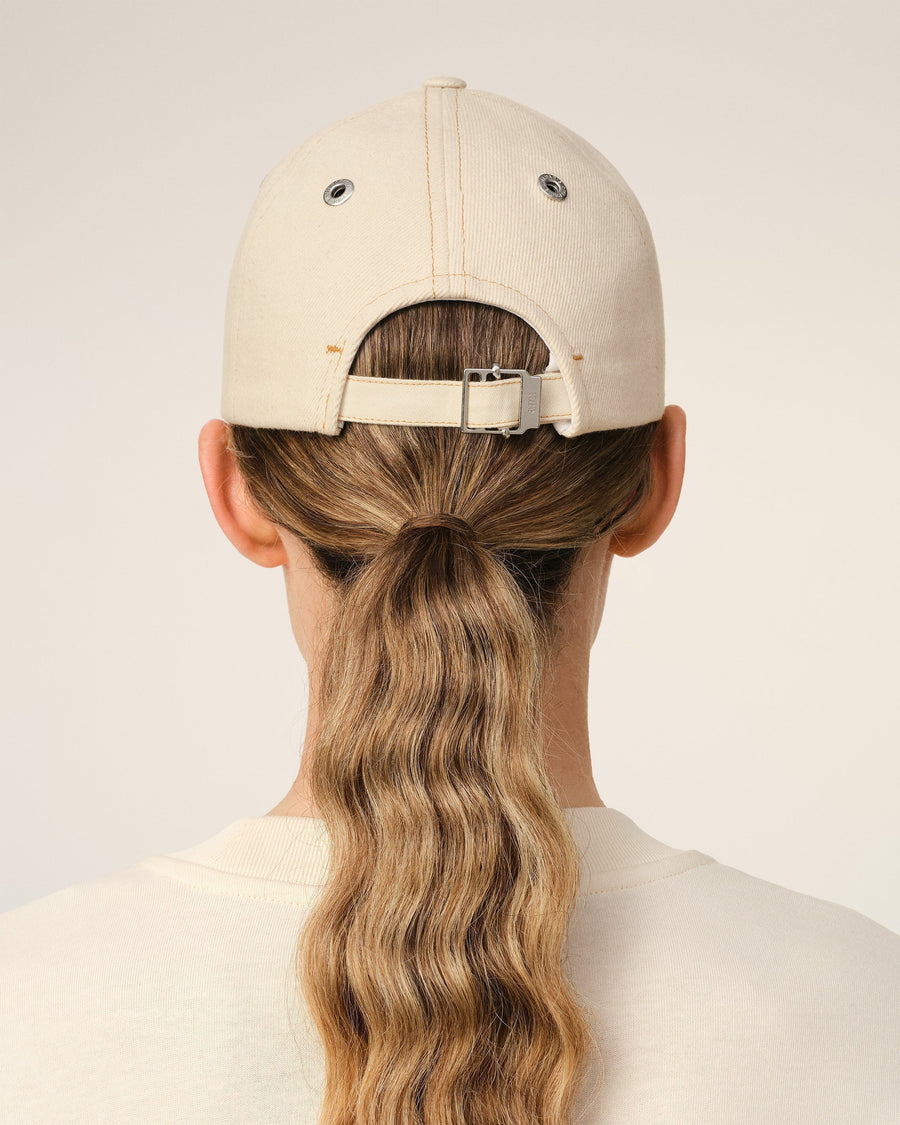 Beige Cotton Ami de Coeur Embroidery Cap