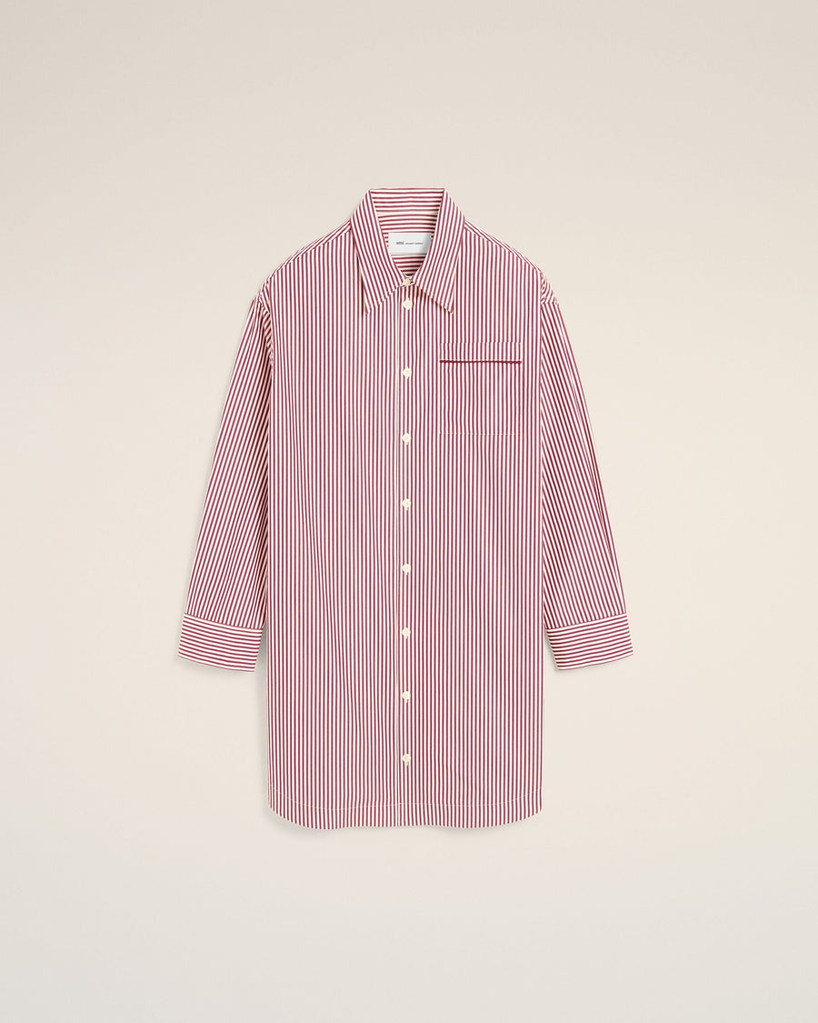 White striped cotton shirt dress with Ami de Coeur arrow