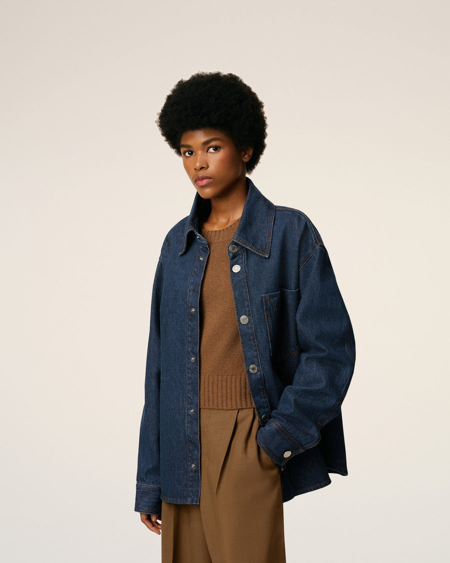 Blue Cotton Ami De Coeur Overshirt