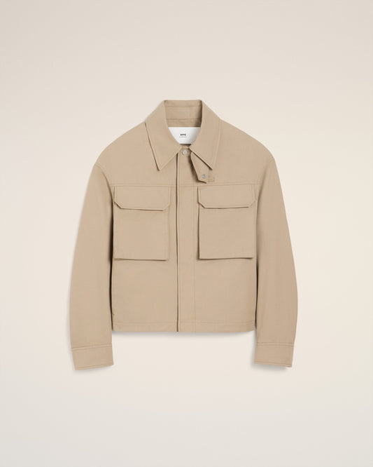 Beige Cotton Worker Jacket