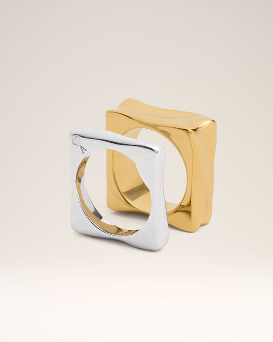 Gold Brass Dune Ring