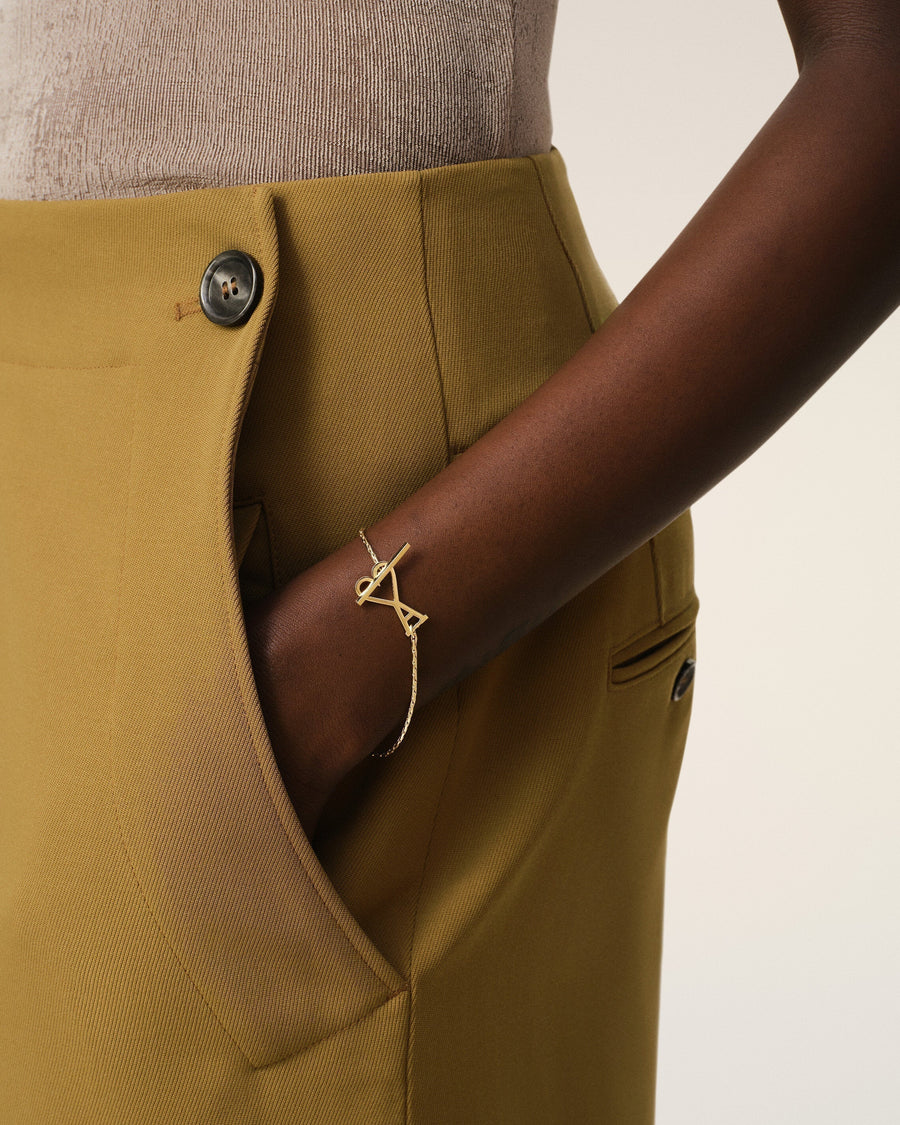 Gold Brass Ami De Coeur Chain Bracelet