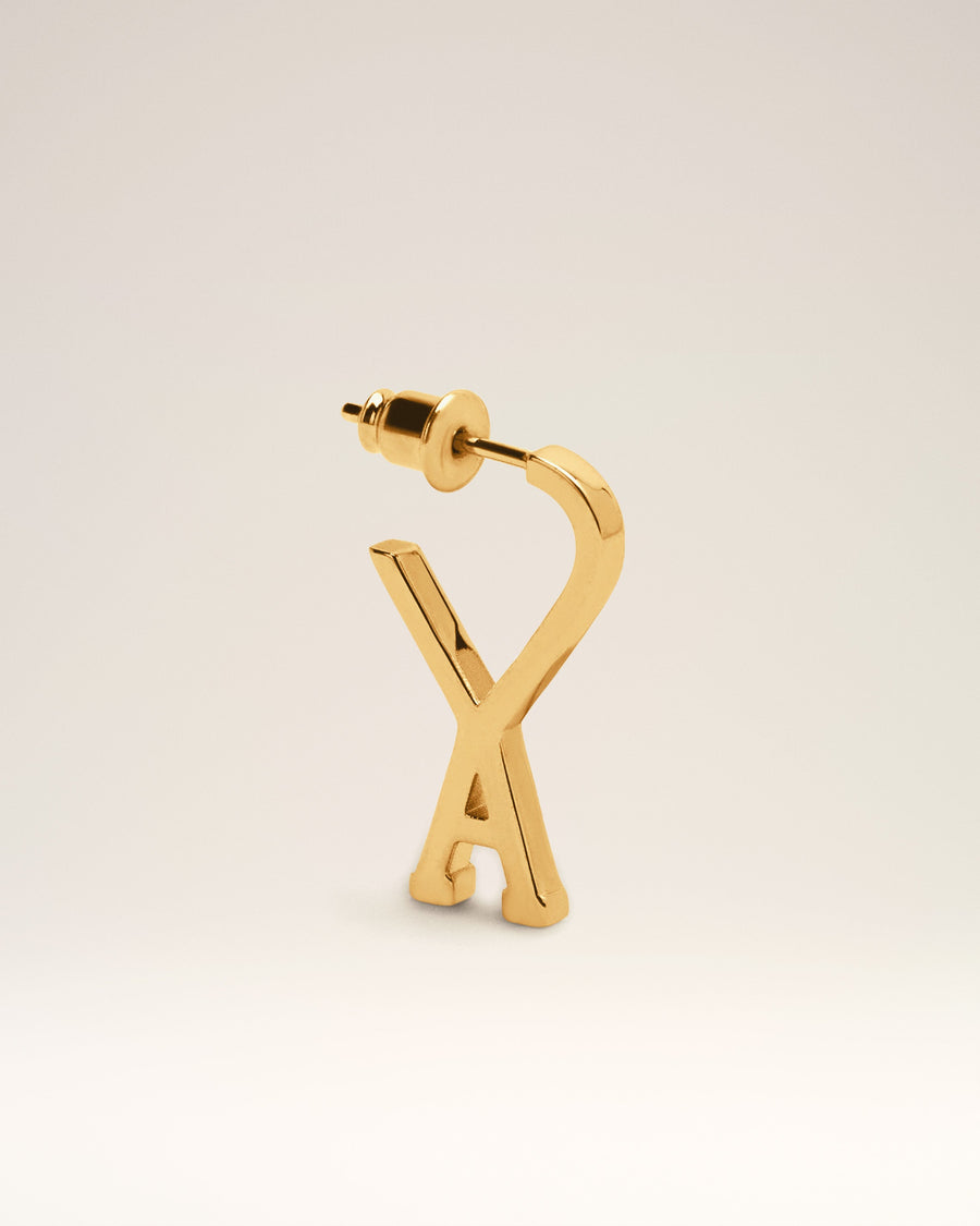 Gold Brass Small Ami De Coeur Hoop
