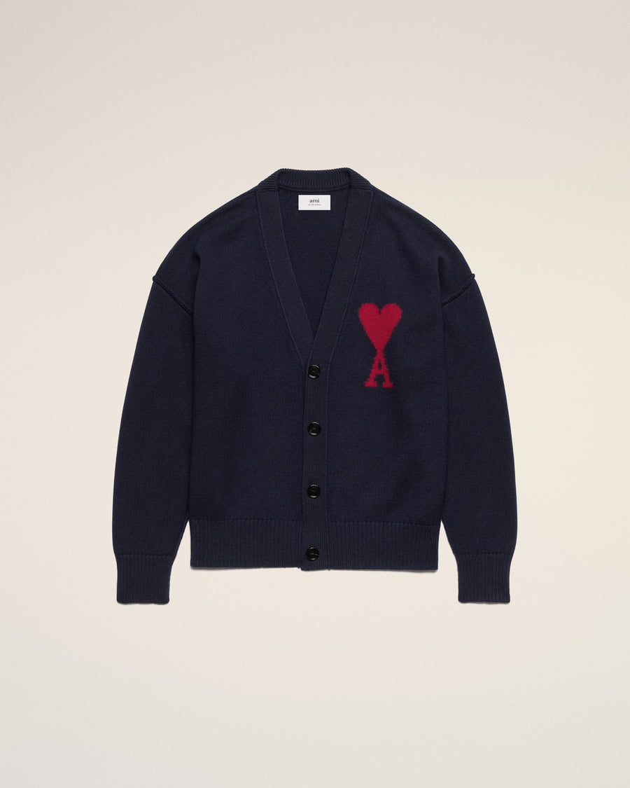Blue Wool Red Ami de Coeur Cardigan