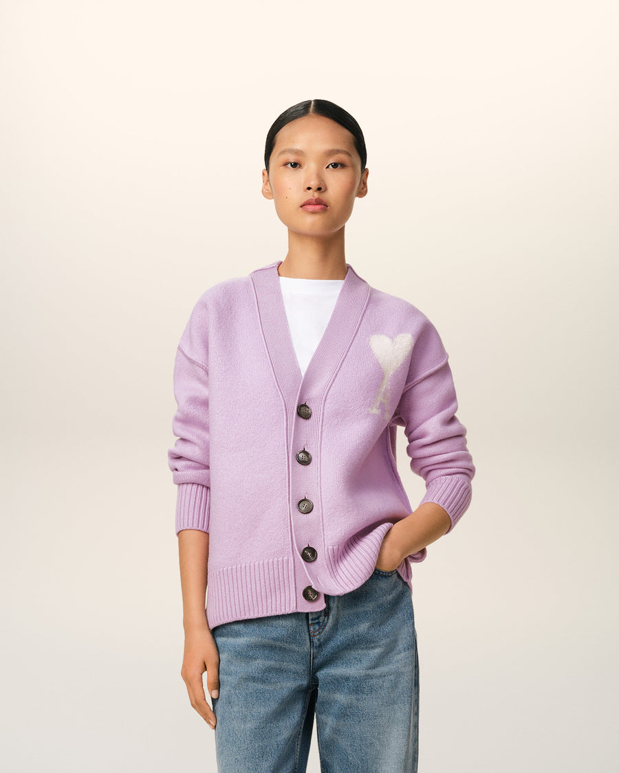 Purple Wool Ami de Coeur Cardigan