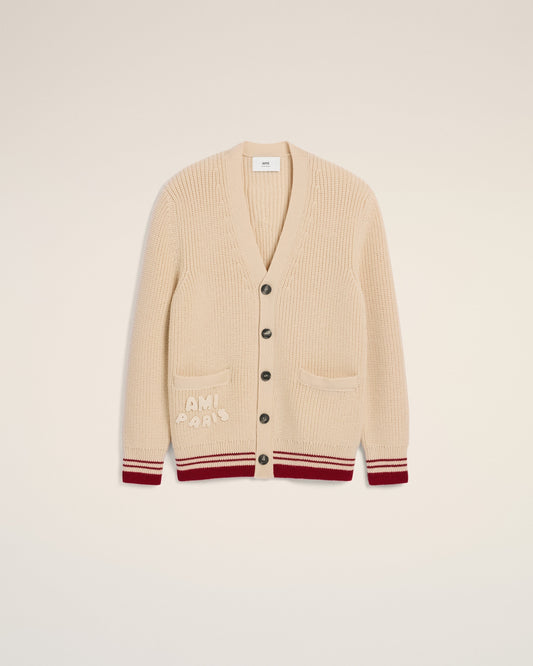 Beige Wool Ribbed Sweater