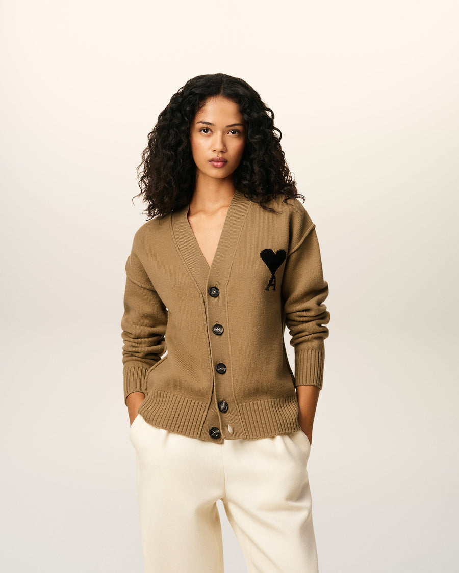 Brown Wool Ami De Coeur Cardigan