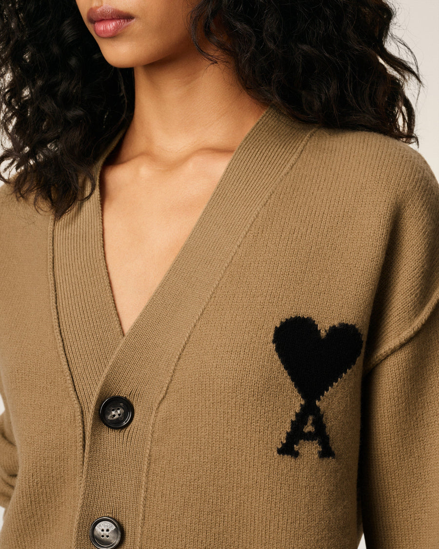 Brown Wool Ami De Coeur Cardigan
