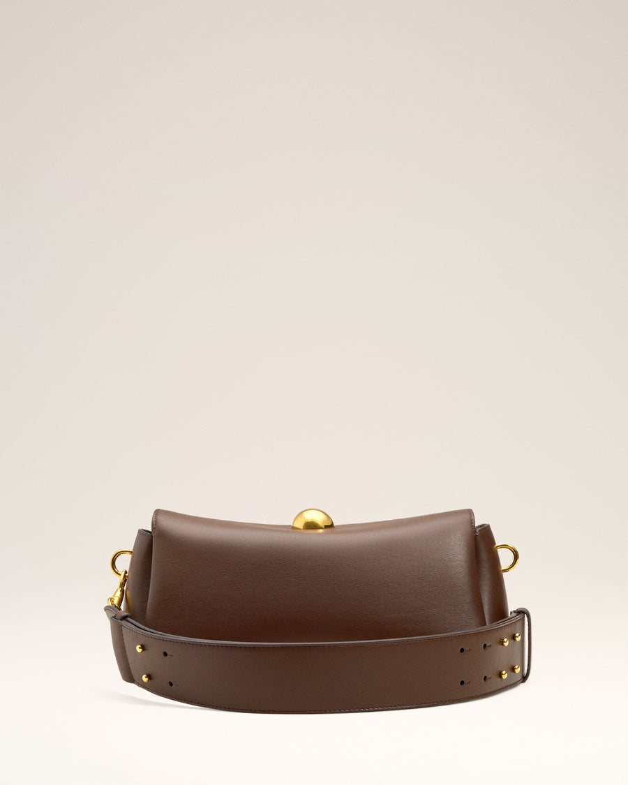 Brown  Smooth Leather Carrousel Bag