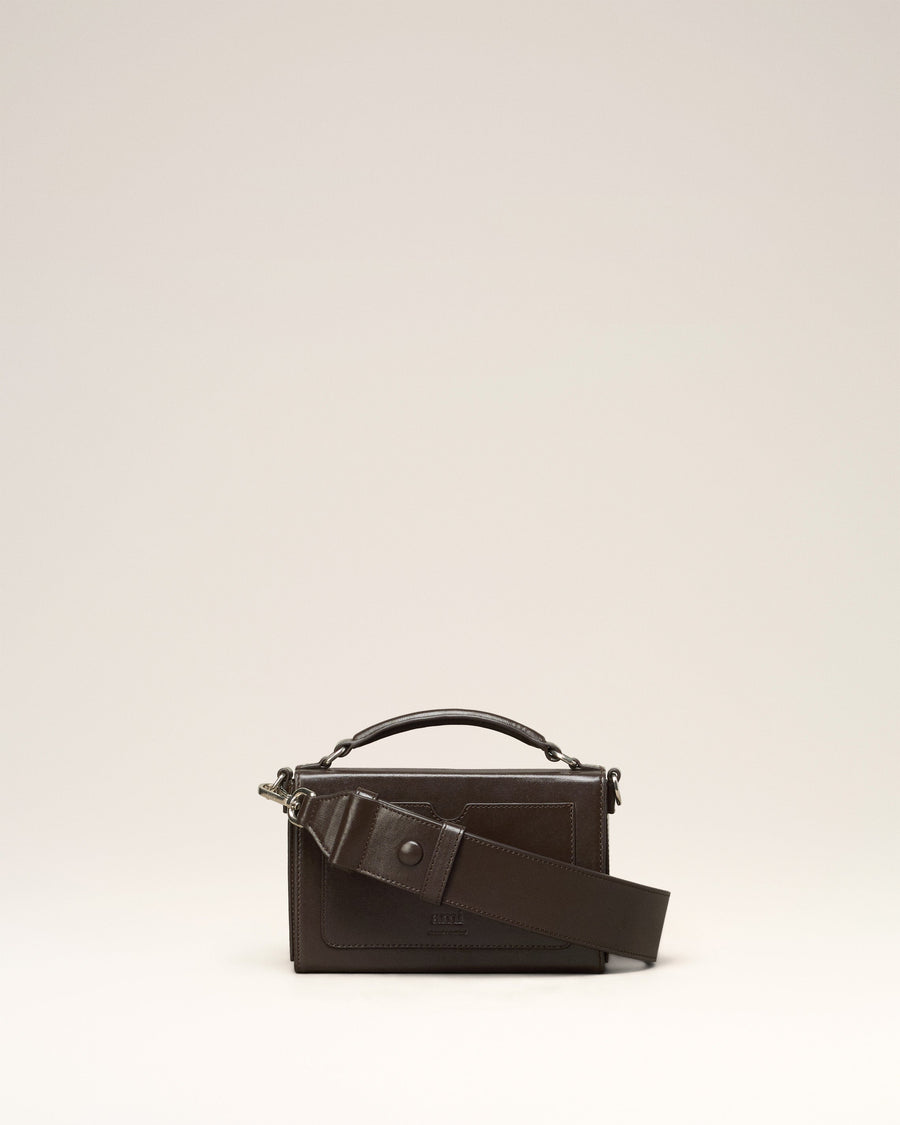 Brown Leather Ami de Coeur Lunch Box Bag