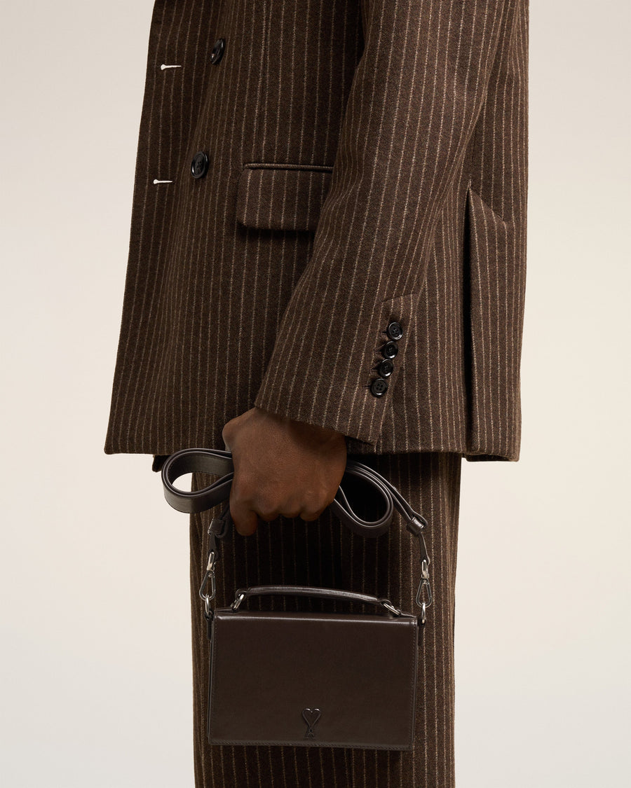 Brown Leather Ami de Coeur Lunch Box Bag