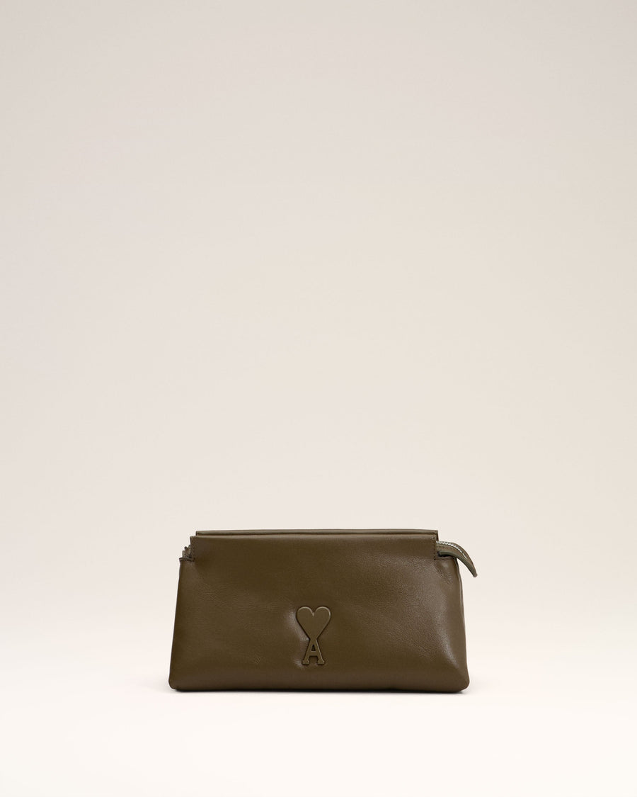 Khaki Leather Voulez-Vous Pouch