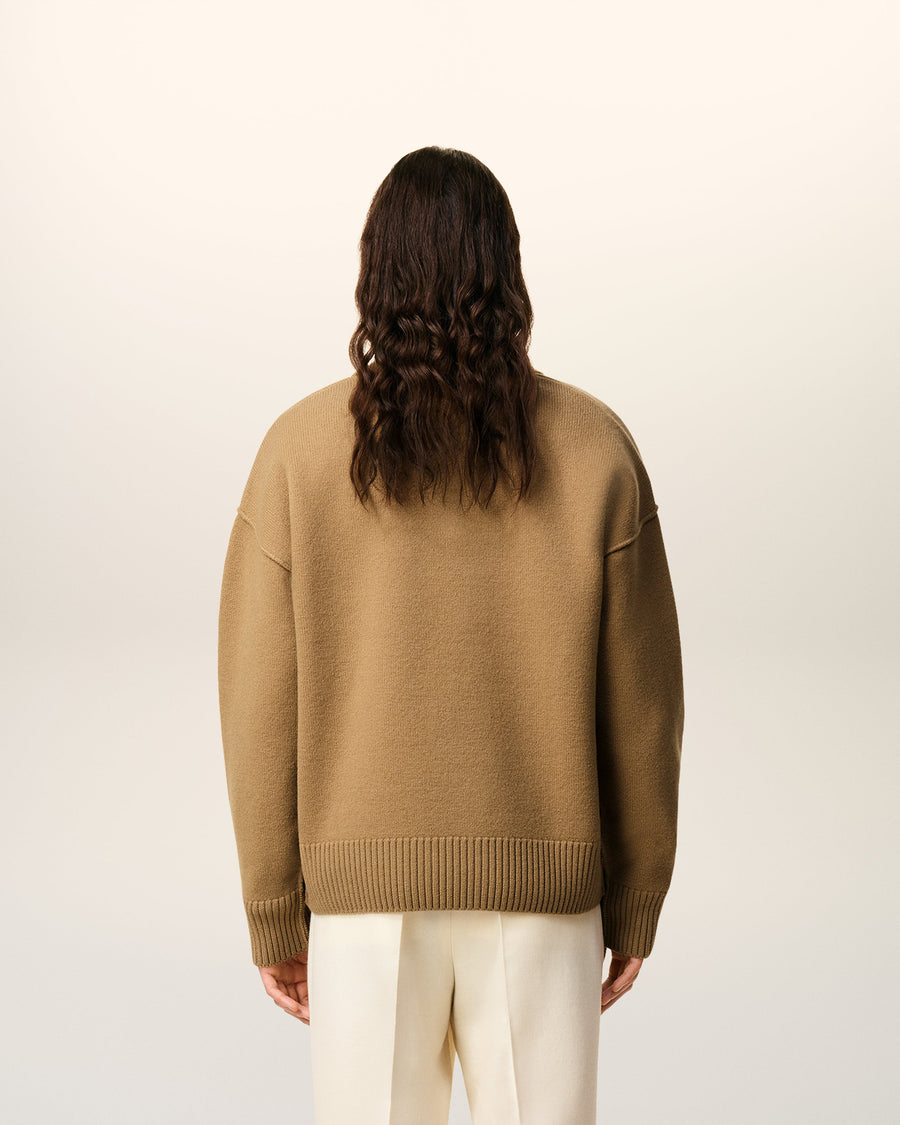 Brown Wool Ami De Coeur Polo