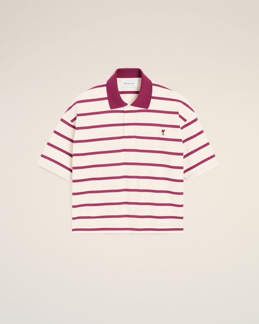 White cotton polo with Ami de Coeur arrow