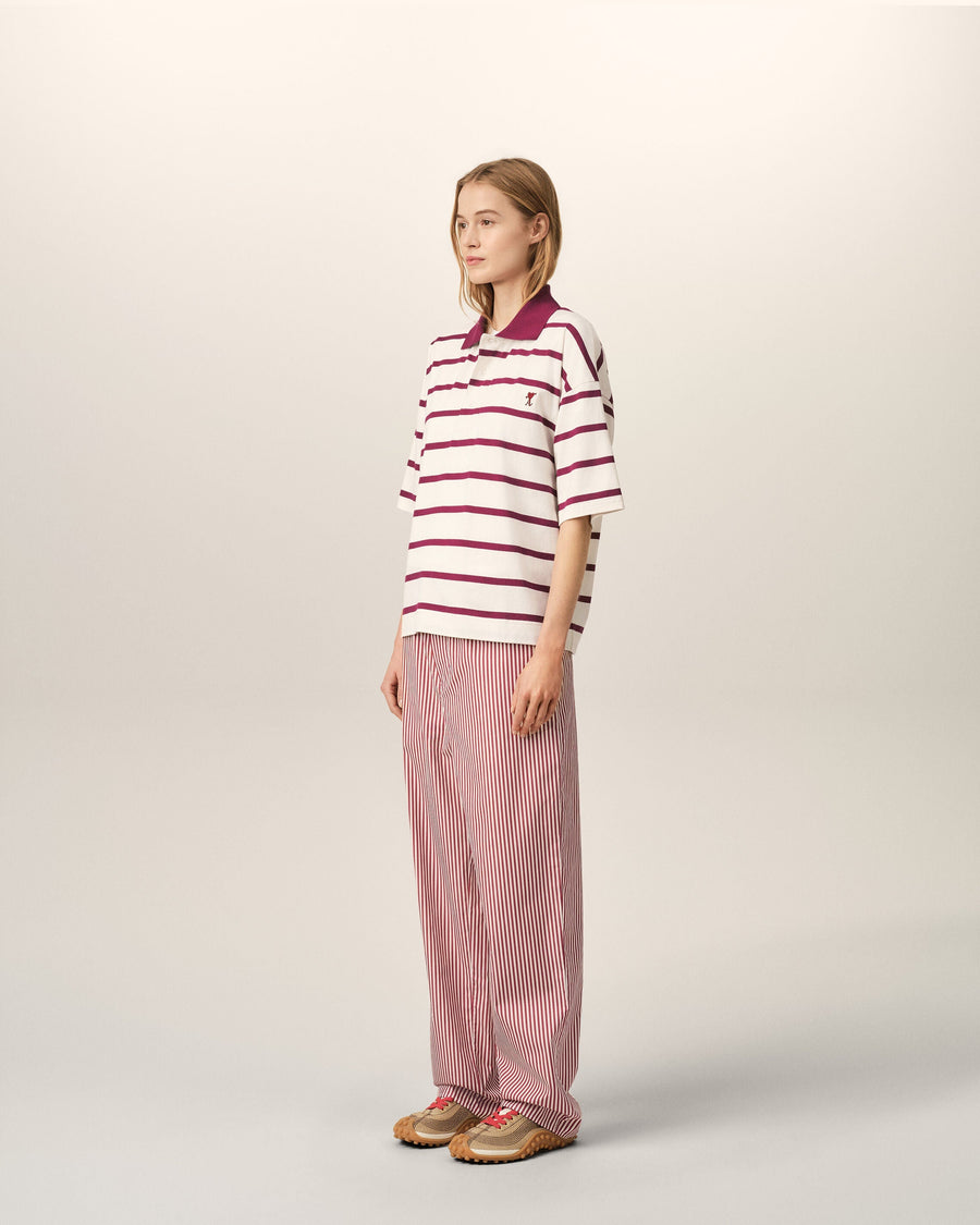 White cotton polo with Ami de Coeur arrow