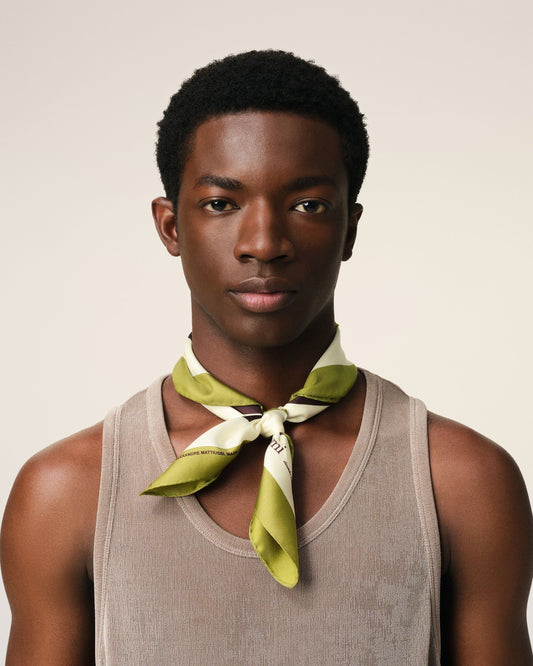 Khaki Silk Tricolor Bandana