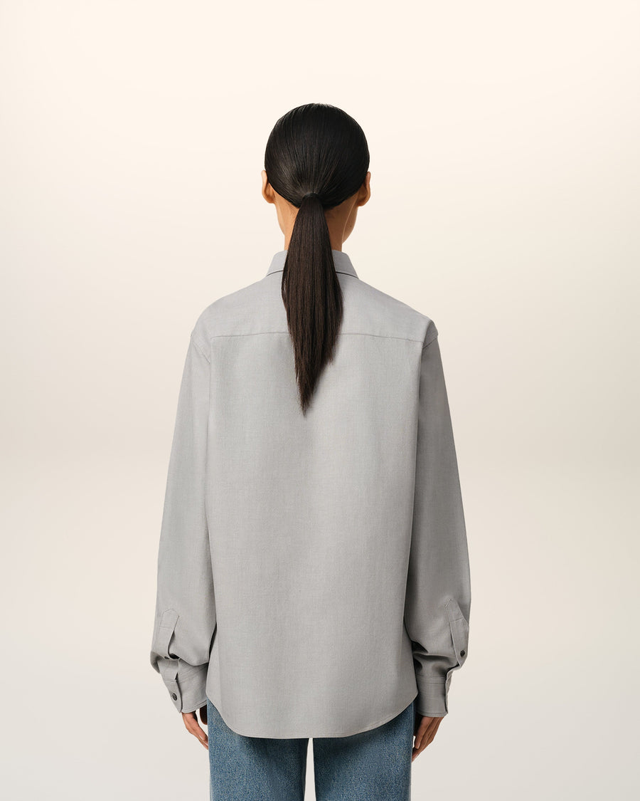 Grey Cotton Button-Down Ami de Cœur Shirt