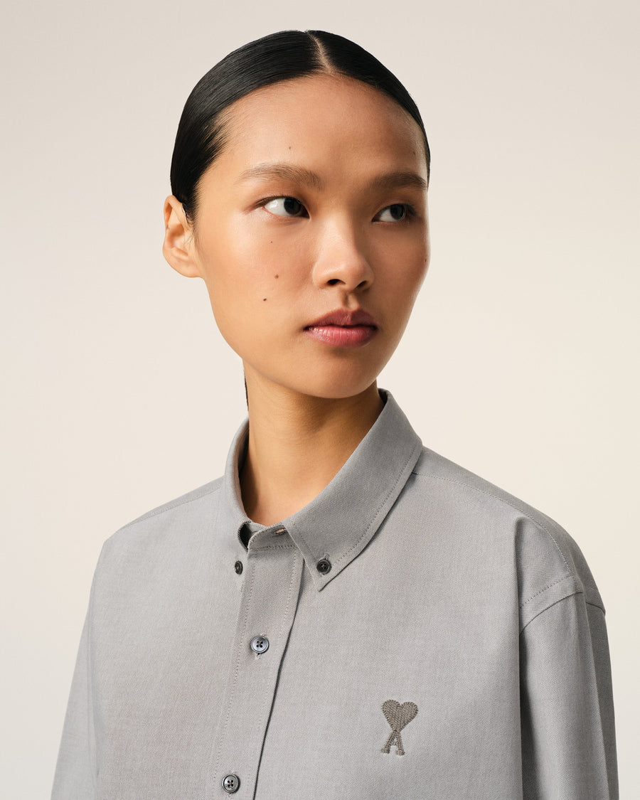 Grey Cotton Button-Down Ami de Cœur Shirt