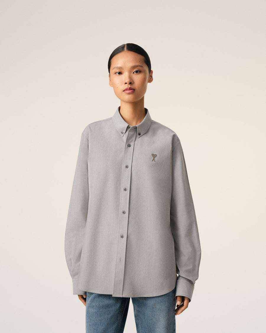 Grey Cotton Button-Down Ami de Cœur Shirt