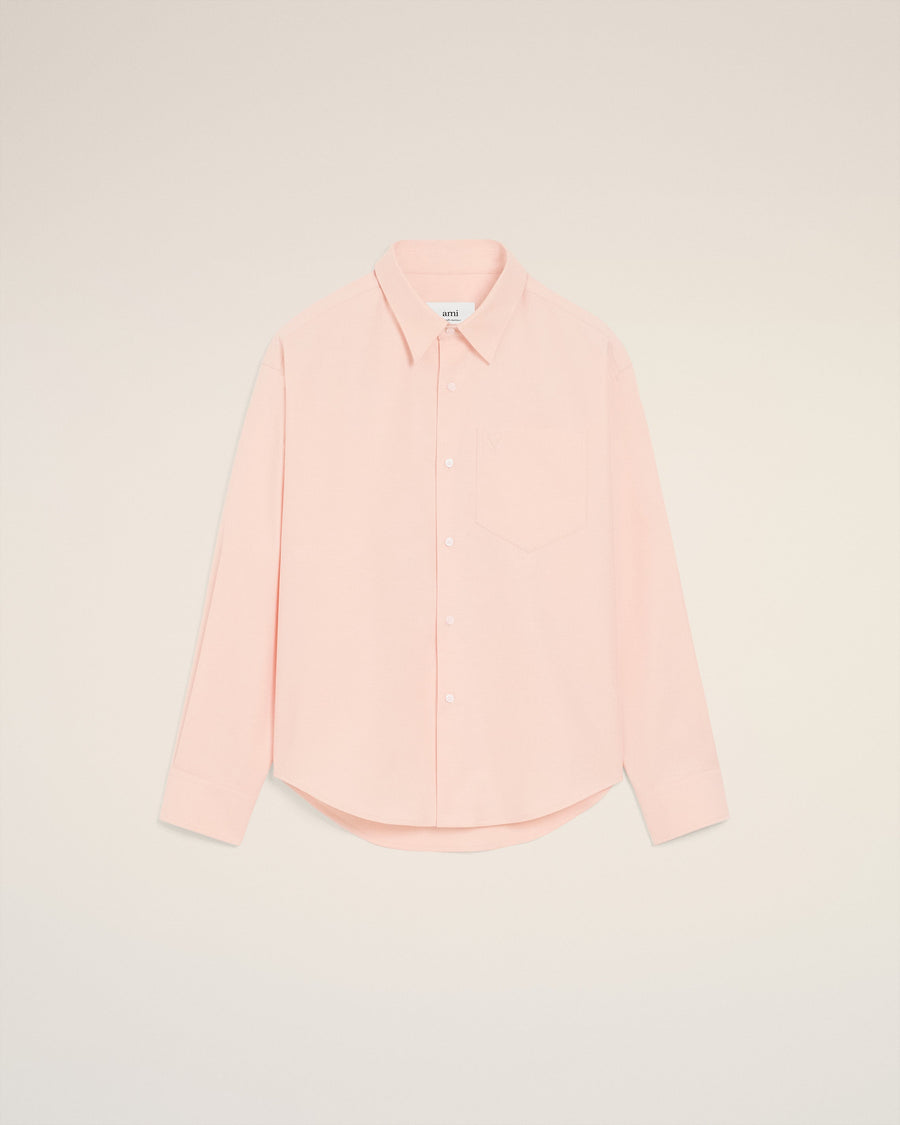 Pink Cotton Embossed Ami De Coeur Boxy Shirt