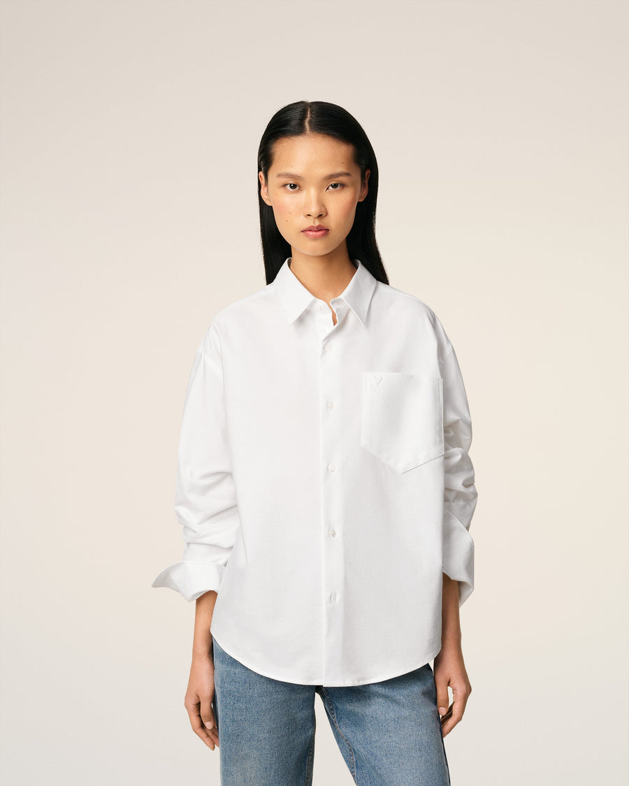 White Cotton Ami De Coeur Boxy Shirt
