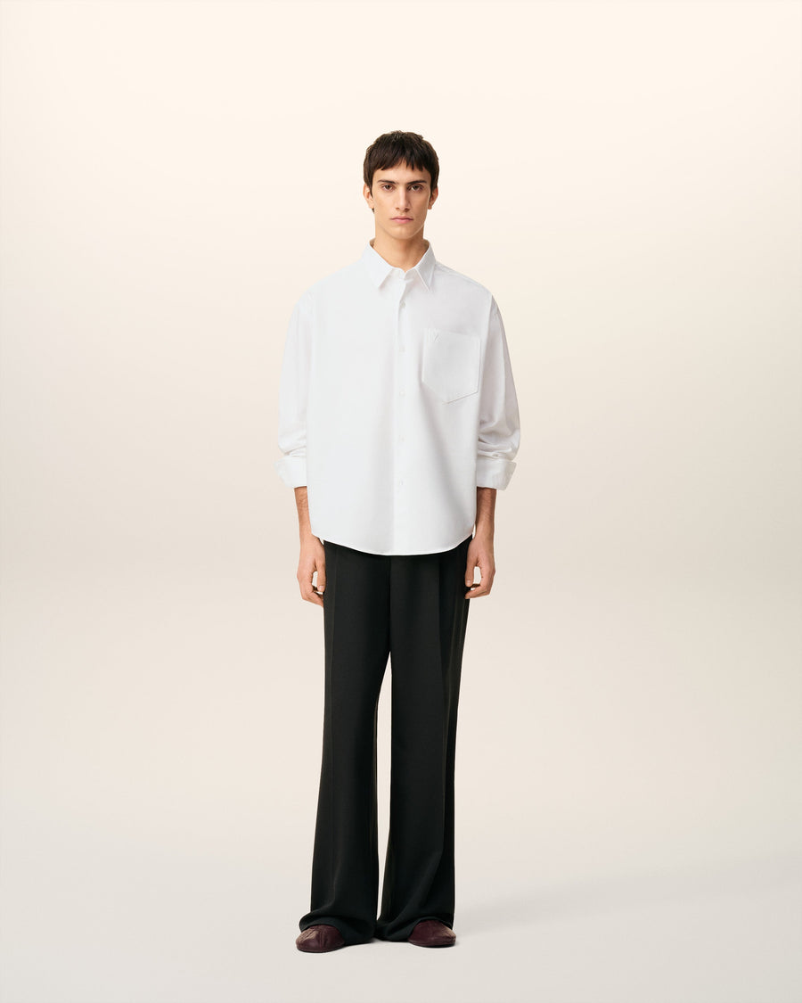 White Cotton Ami De Coeur Boxy Shirt