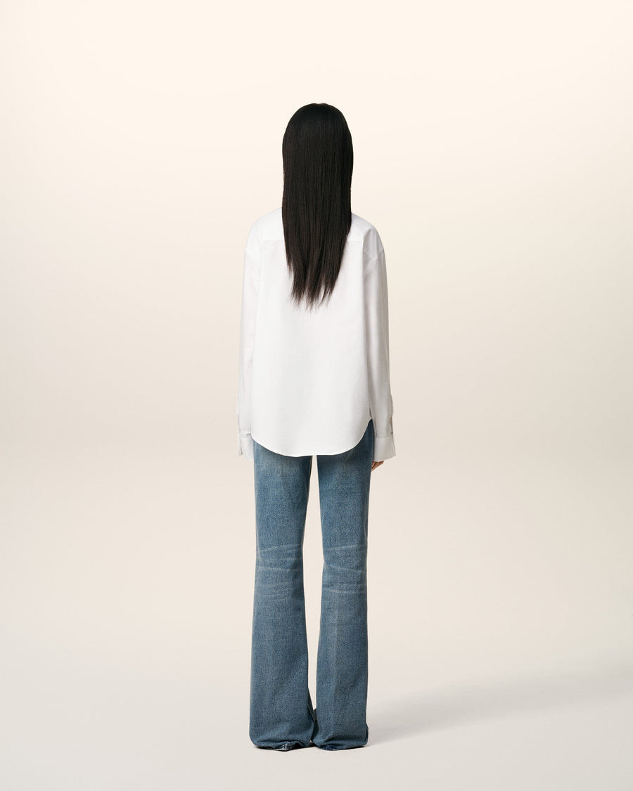 White Cotton Ami De Coeur Boxy Shirt