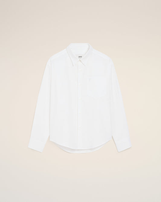 White Cotton Ami De Coeur Boxy Shirt