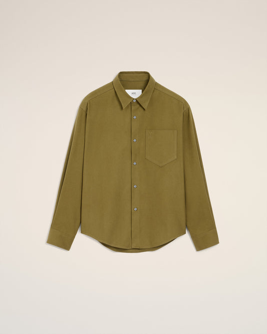 Green Cotton Embossed Ami De Coeur Boxy Shirt