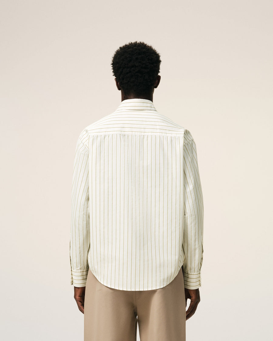 White Striped Cotton Ami De Coeur Boxy Shirt