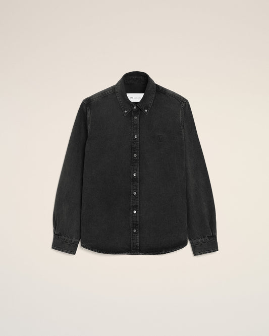 Black Denim Cotton Ami De Coeur Shirt
