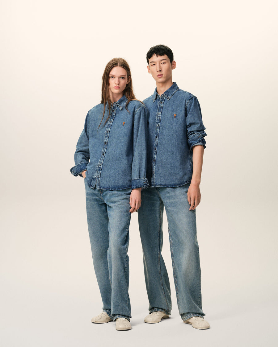 Blue Denim Cotton Ami De Coeur Shirt