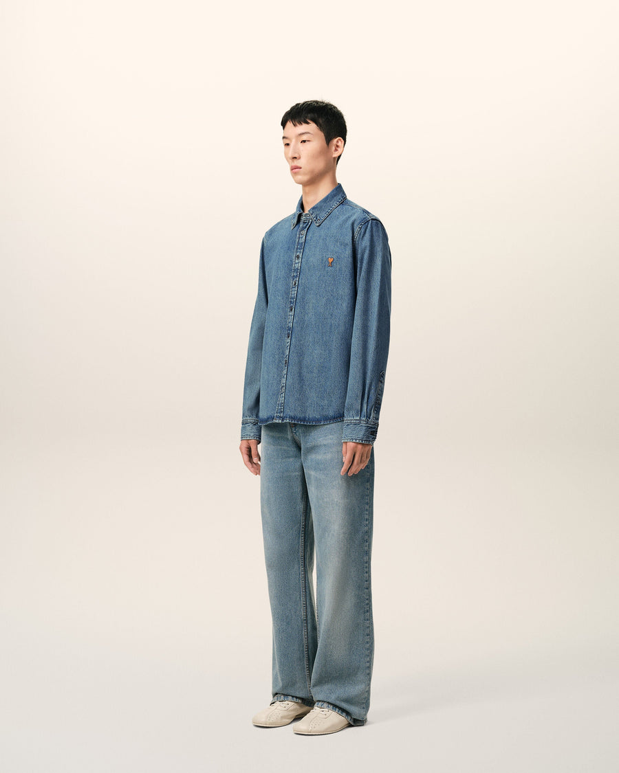 Blue Denim Cotton Ami De Coeur Shirt