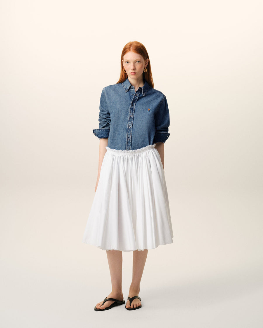 Blue Denim Cotton Ami De Coeur Shirt
