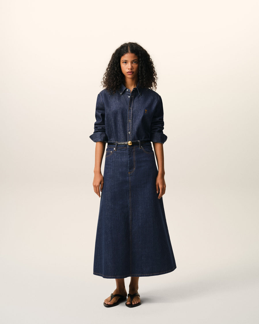 Blue Denim Cotton Ami De Coeur Shirt