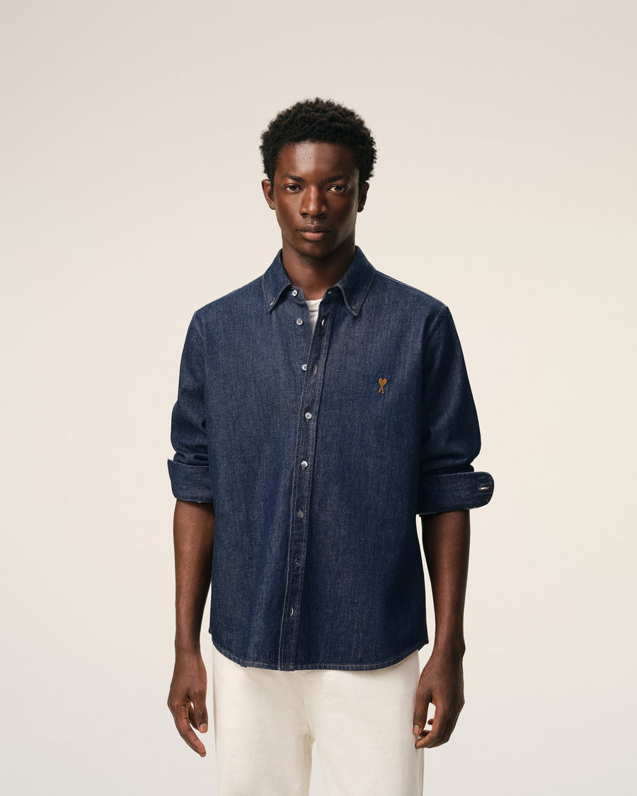 Blue Denim Cotton Ami De Coeur Shirt