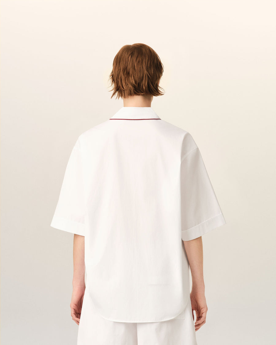 White cotton short-sleeve shirt with Ami de Coeur arrow