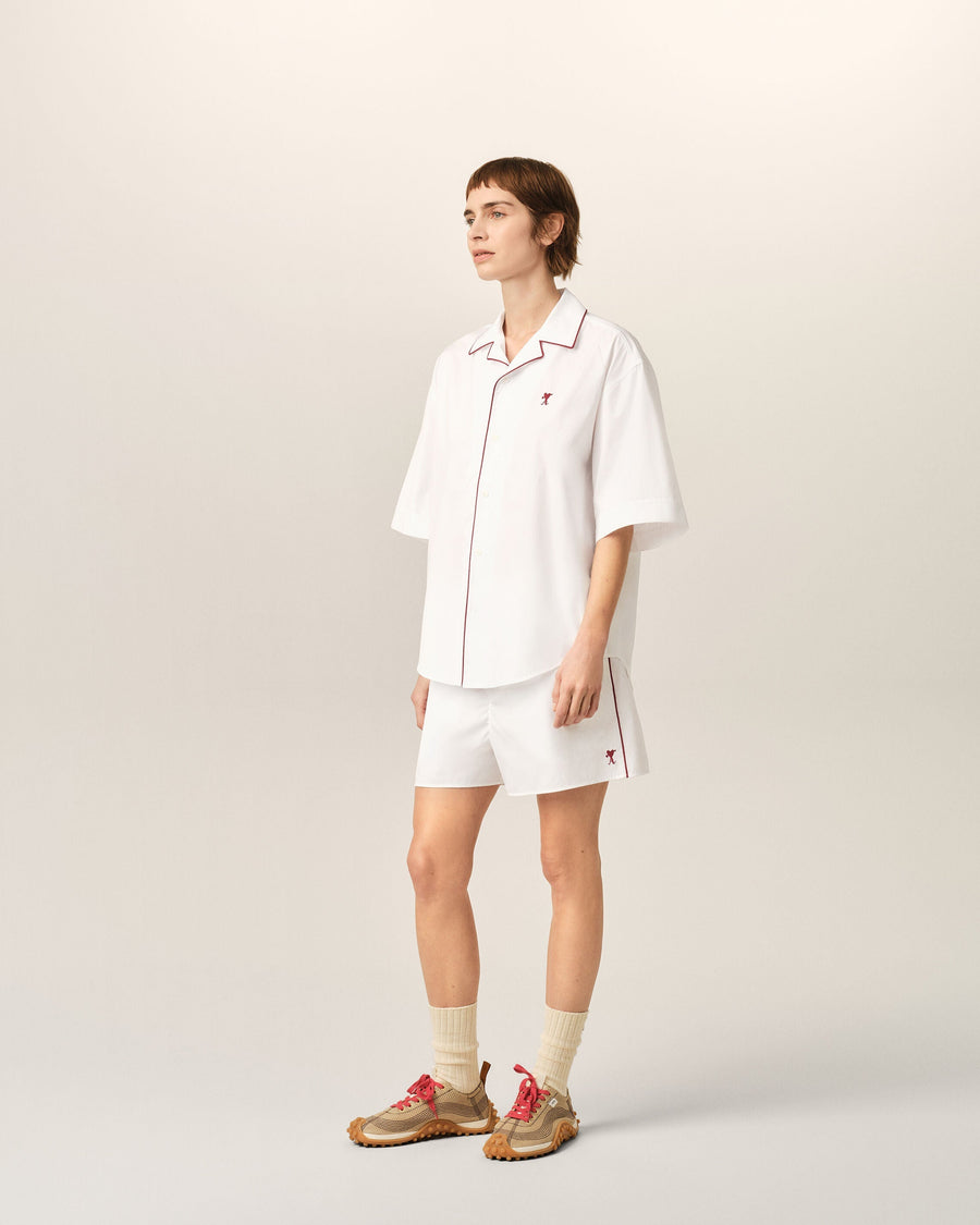 White cotton short-sleeve shirt with Ami de Coeur arrow