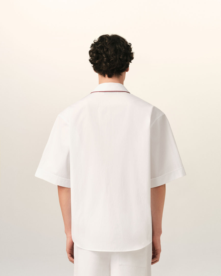 White cotton short-sleeve shirt with Ami de Coeur arrow