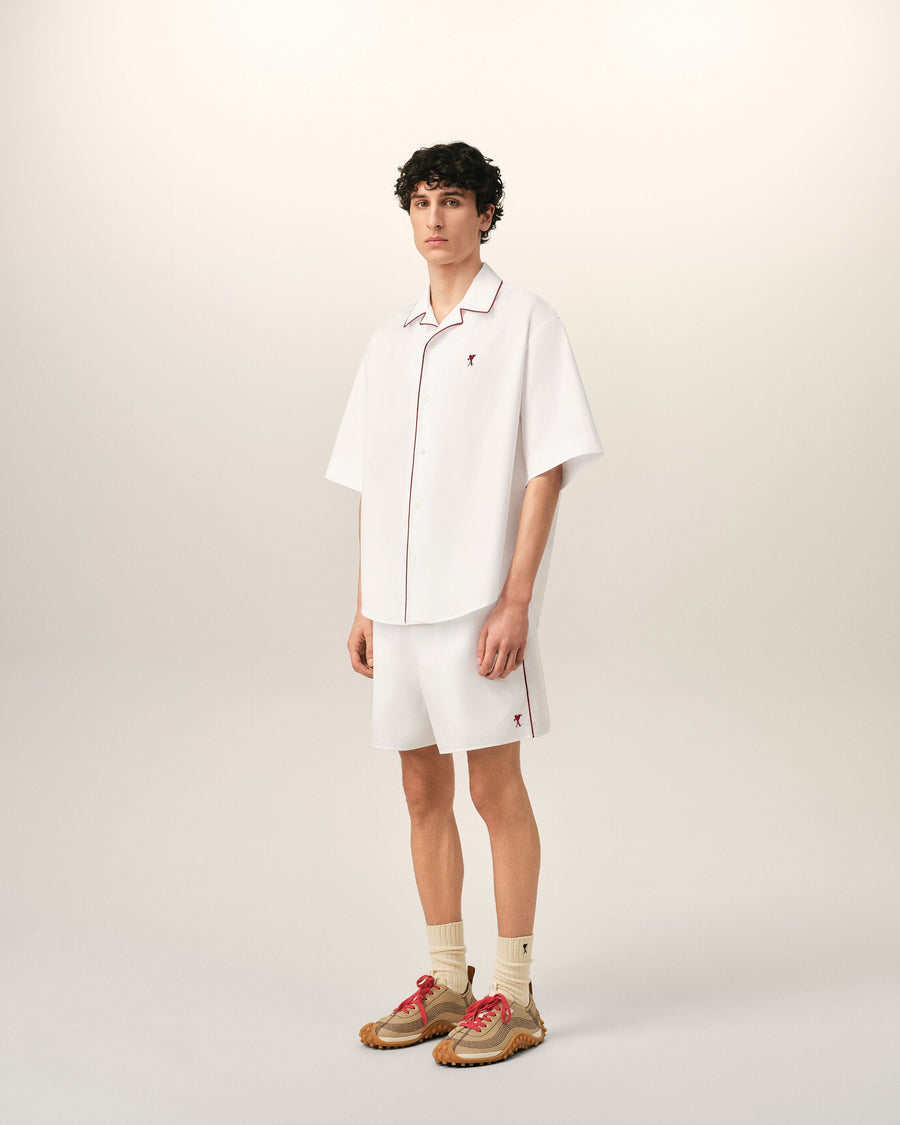 White cotton short-sleeve shirt with Ami de Coeur arrow