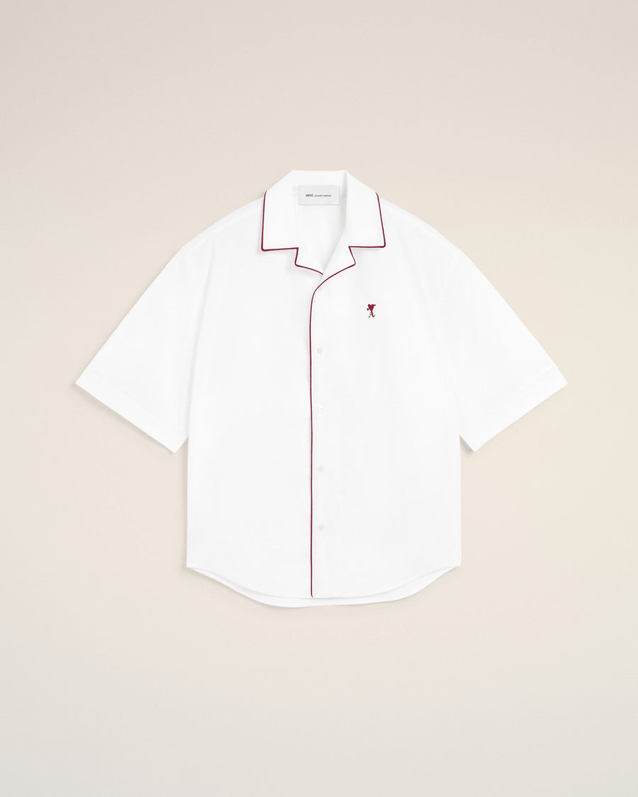 White cotton short-sleeve shirt with Ami de Coeur arrow