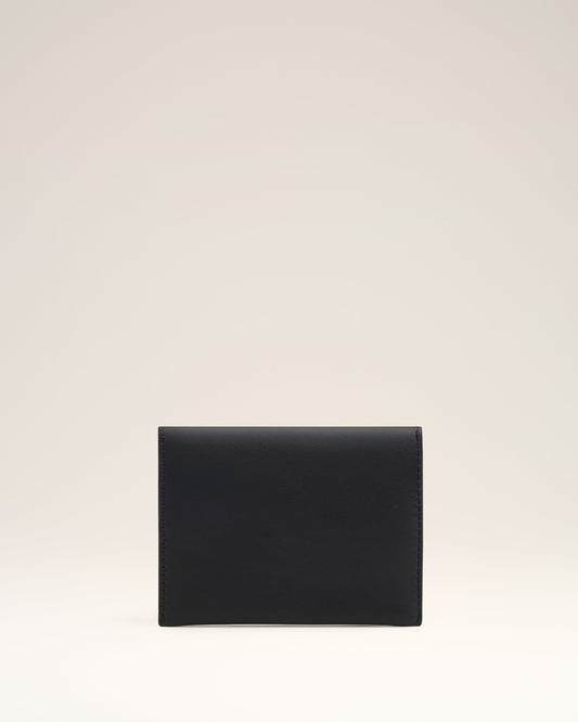 Black Leather Carrousel Folded Card Holder