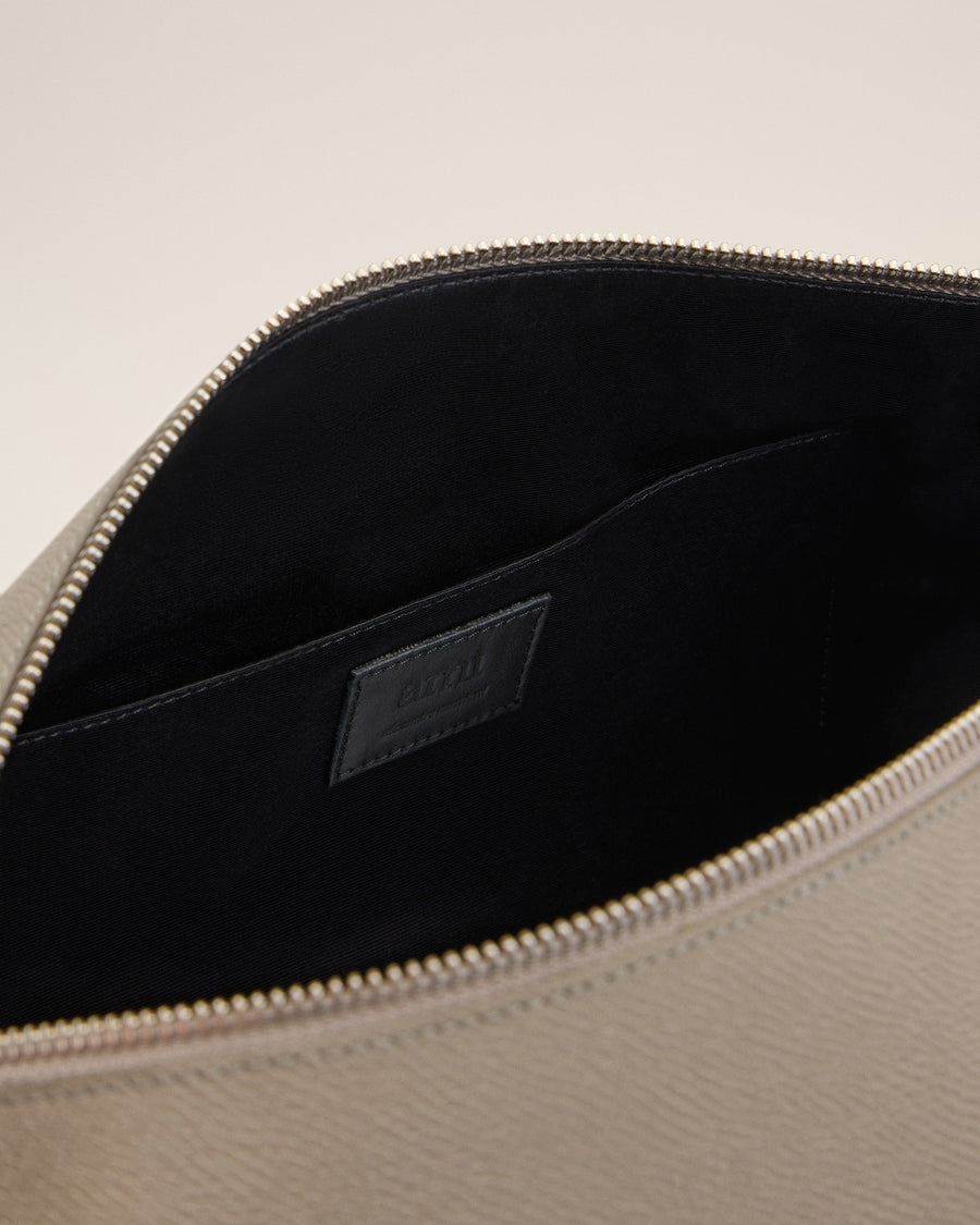 Grey Leather Paris Paris Toiletry Pouch