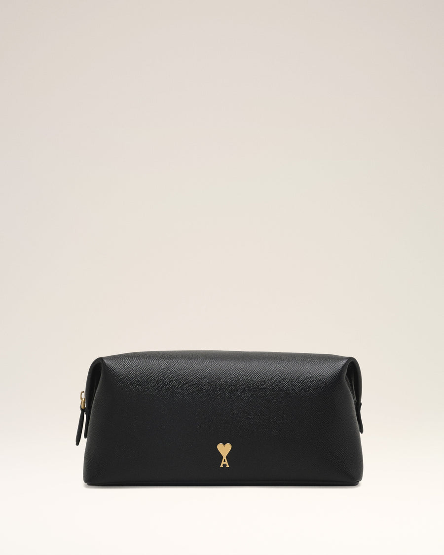 Black Leather Paris Paris Toiletry Pouch