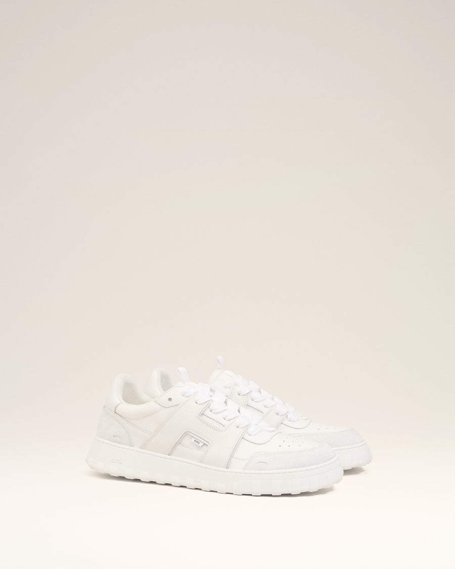 White Smooth Leather Low Top A Walk Sneakers