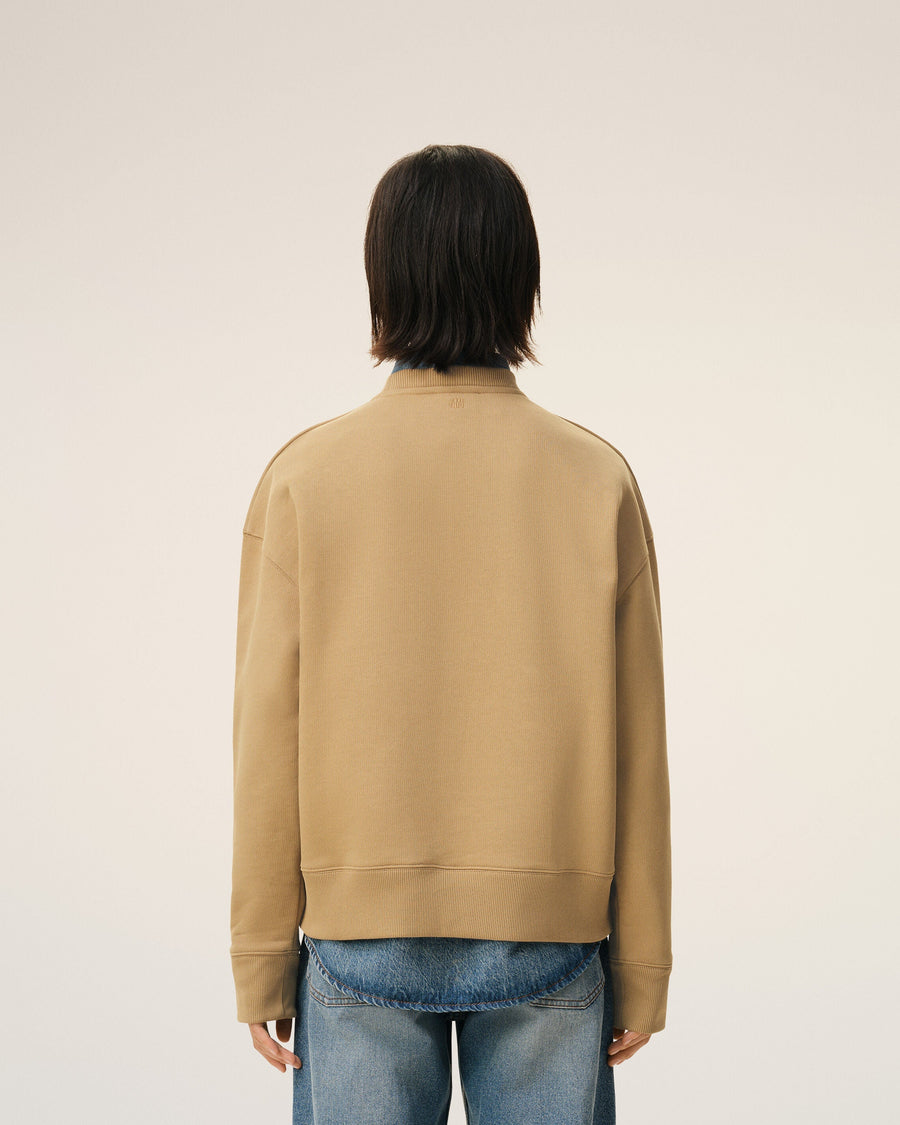 Beige Cotton Ami De Coeur Sweatshirt