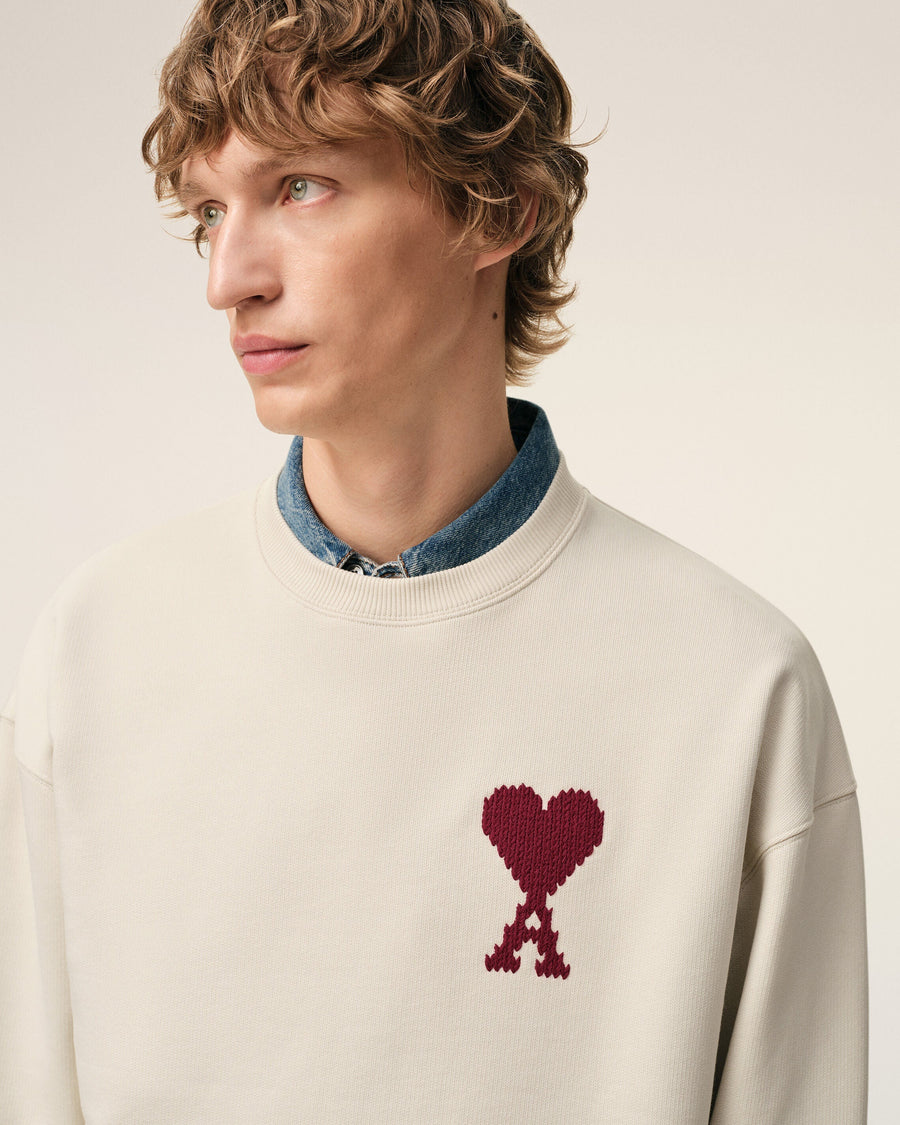 White Cotton Ami De Coeur Sweatshirt