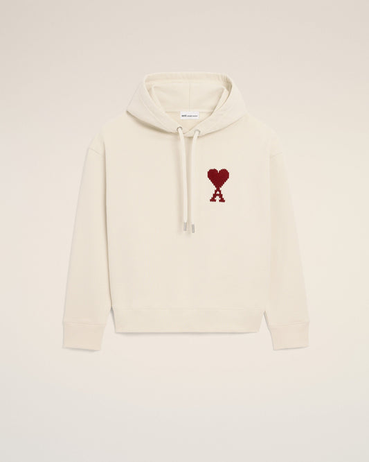 White Cotton Ami De Coeur Hoodie